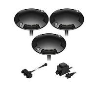 ledscom.de Lámpara de pie LED Bunda, 4 llamas, para exteriores, negra, transitable, blanco cálido, juego de 3