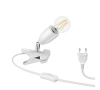 ledscom.de Lámpara de pinza E27 LIK, blanco incl. Lámpara LED E27 1020lm blanco, regulación de 3 pasos sin regulador con interruptor de luz