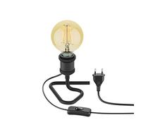 ledscom.de Lámpara de sobremesa RETRA, interruptor, negro + lámpara LED 818lm blanco cálido