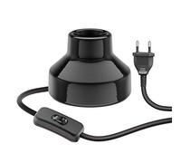ledscom.de Lámpara de sobremesa TIX, interruptor, porcelana, negro, 1x E27 máx. 300W