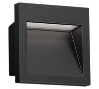 ledscom.de: Lámpara empotrable de LED para pared, modelo NOLA, foco para exteriores, IP54, color mate, 90 x 90 mm, luz blanca cálida