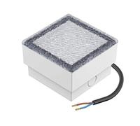 ledscom.de Lámpara empotrable de pavimento LED CUS para exteriores, IP67, angular, 10 x 10cm, blanco cálido