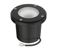 ledscom.de Lámpara empotrable de suelo BOFU para exteriores, IP67, orientable, negra, redonda, 150mm Ø, 1x GU10 máx. 15W, cristal esmerilado