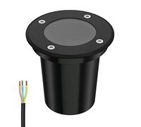 ledscom.de Lámpara empotrable de suelo BOLI para exteriores, IP67, negra, redonda, 108mm Ø, 1x GU10 máx. 15W, esmerilado
