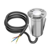 ledscom.de Lámpara empotrable de suelo LED GLOX para exteriores, IP67, aluminio, redonda, 35mm Ø, blanca, mate