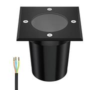 ledscom.de Lámpara empotrable de suelo RELI para exteriores, IP67, negra, angular, 11 x 11cm, 1x GU10 máx. 15W