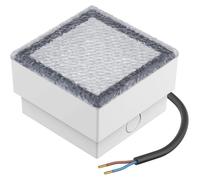 ledscom.de: Lámpara empotrable en el suelo tipo adoquín, modelo CUS, para uso exterior, IP67, rectangular, 10 x 10 cm, color azul. – Color de la luz: azul, tamaño: 1 unidad (paquete de 1)
