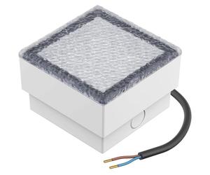 ledscom.de: Lámpara empotrable en el suelo tipo adoquín, modelo CUS, para uso exterior, IP67, rectangular, 10 x 10 cm, color azul. – Color de la luz: azul, tamaño: 1 unidad (paquete de 1)