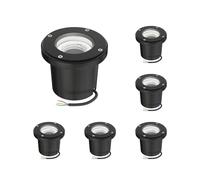 ledscom.de Lámpara empotrada BOFU, Exterior, IP67, orientable, negra, redonda, 150mm Ø, 1x GU10 max. 15W, 6pcs.