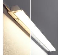 ledscom.de Lámpara LED bajo armario LIWO 58cm, orientable, 958lm c/u, blanco cálido/blanco, juego de 2