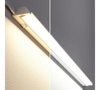 ledscom.de Lámpara LED bajo armario LIWO 91cm, con cable de conexión, orientable, 1597lm, blanco cálido/blanco
