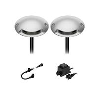 ledscom.de Lámpara LED de pie Bunda, 1 luz, para exteriores, blanco cálido, 2 unidades