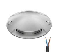 ledscom.de Lámpara LED de suelo, baliza de señalización RUNDA para exteriores, IP67, 2 llamas, aluminio, redonda, 70mm Ø, blanco cálido