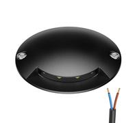 ledscom.de Lámpara LED de suelo, baliza de señalización RUNDA para exteriores, IP67, negra, redonda, 70mm Ø, blanco cálido