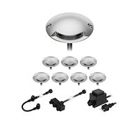 ledscom.de Lámpara LED de superficie para suelo Bunda, 1 lámpara, para exteriores, transitable, blanco cálido, juego de 8