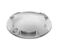 ledscom.de Lámpara LED para el suelo, señalizador BUNDA para exteriores, IP67, 4 lámparas, aluminio, redonda, 70mm Ø, blanco cálido