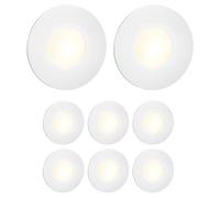 ledscom.de Lámpara LED para escaleras/empotrable en pared FEX, 8 unidades, para interior y exterior, redonda, 85 mm de diámetro, blanco cálido