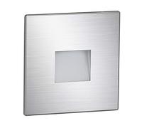 ledscom.de Lámpara LED para escaleras/plafón empotrable FOW para interiores y exteriores, downlight, angular, acero inoxidable, 85 x 85mm, blanco cálido