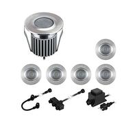 ledscom.de Luces LED empotradas en el suelo BODES para uso exterior, blanco cálido, cada una 94lm/lámpara, mate, redonda, 50mm Ø, juego de 6