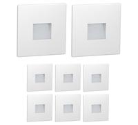 ledscom.de Luminaria de escalera/empotrable de pared con 8 LED, modelo FOW, para interior y exterior, downlight, rectangular, 85 x 85 mm, blanco frío