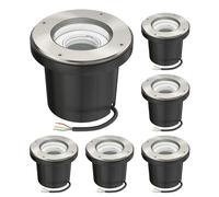 ledscom.de Luminaria empotrable en el suelo BOFU, Exterior, IP67, orientable, acero inoxidable, redonda, 150mm Ø, 1x GU10 máx. 15W, 6pcs.