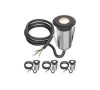 ledscom.de Luminaria empotrada en suelo GLOX de 4 LED para exteriores, IP67, antracita, redonda, 35 mm de diámetro, blanco cálido