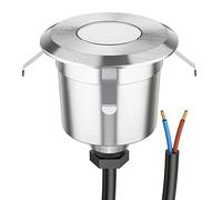 ledscom.de Luminaria LED de suelo AGENA para uso exterior, IP65, acero inoxidable, redonda, 60mm Ø, blanco cálido