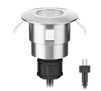 ledscom.de Luminaria LED de suelo ATRIA para uso exterior, IP65, acero inoxidable, redonda, 40mm Ø, blanco cálido