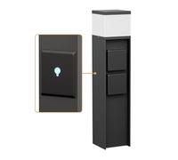 ledscom.de Luz de bolardo PODEL para exteriores, Smart Home, 39cm, negro, 2 casquillos, in ombilla G9, 501lm, blanco cálido