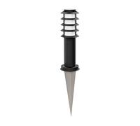 ledscom.de Luz de camino/Luz de bolardo/Luz de jardín PORU con espiga de tierra para exterior, IP44, rejilla, 39cm, negro, 1 x E27 max. 60W