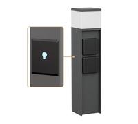 ledscom.de Luz de camino/luz de bolardo PODEL para exteriores, IP44, Smart Home, WLAN, Alexa, 39 cm, antracita, 1x G9 máx. 10W, 2 enchufes