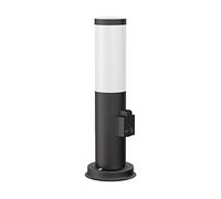 ledscom.de Pilona PORU con casquillo para exterior, negra, redonda, 38,5cm, incl. lámpara E27, 471lm, blanco extra cálido