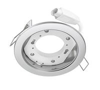 ledscom.de Plafón empotrable RUBA, acero inoxidable mate, redondo, 107mm Ø, 1x GX53 máx. 25W
