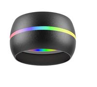 ledscom.de Plafón/portalámpara FUNT, negro mate, 90mm Ø Bombillas RGB blanco cálido - blanco frío (2900-6200)