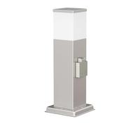 ledscom.de POLLY luz de camino/luz de bolardo para exteriores, IP44, 35 cm, acero inoxidable, 1x G9 máx. 10W, toma de corriente