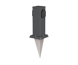ledscom.de Polly Pilar de Toma de jardín con pincho de Suelo para Exteriores, IP44, 2 Conectores, Antracita, Angular, 27cm