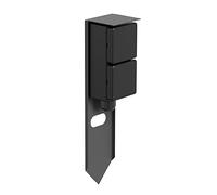 ledscom.de Portalámpara de jardín PIWI con piqueta de Tierra para Exteriores, IP44, 2 vías, Acero Inoxidable, Antracita, Angular, 30 cm