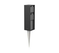 ledscom.de Portalámpara de jardín POKU con piqueta de Tierra para Exteriores, IP44, 2 vías, Antracita, Angular, 23cm