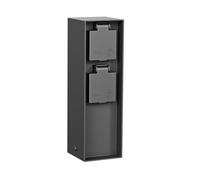 ledscom.de Portalámpara de jardín POKU para Exteriores, IP44, 2 vías, plástico, Antracita, Angular, 23 cm