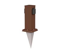 ledscom.de Portalámpara de jardín Polly con piqueta de Tierra para Exteriores, IP44, 2 Conectores, marrón, Cuadrada, 27cm