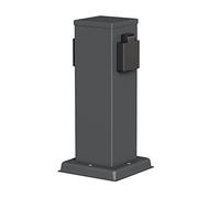 ledscom.de Portalámpara de jardín Polly para Exterior, IP44, 2 vías, Acero Inoxidable, Antracita, Angular, 27 cm