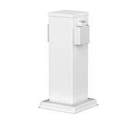 ledscom.de Portalámpara de jardín Polly para Exterior, IP44, 2 vías, Acero Inoxidable, Blanco, Angular, 27 cm