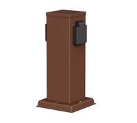 ledscom.de Portalámpara de jardín Polly para Exterior, IP44, 2 vías, Acero Inoxidable, marrón, Angular, 27 cm