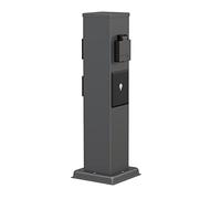 ledscom.de Portalámpara de jardín Polly para Exterior, IP44, Smart Home, WLAN, Alexa, 3 vías, Acero Inoxidable, Antracita, Angular, 40 cm