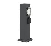 ledscom.de Portalámpara de jardín Polly para Exterior, IP44, Temporizador, 3 vías, Acero Inoxidable, Antracita, Angular, 40 cm