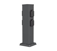 ledscom.de Portalámpara de jardín Polly para Exteriores, IP44, 4 vías, Acero Inoxidable, Antracita, Angular, 40 cm