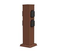 ledscom.de Portalámpara de jardín Polly para Exteriores, IP44, 4 vías, Acero Inoxidable, marrón, Cuadrado, 40 cm