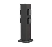 ledscom.de Portalámpara de jardín Polly para Exteriores, IP44, 4 vías, Acero Inoxidable, Negro, Angular, 40 cm
