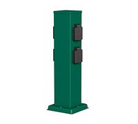 ledscom.de Portalámpara de jardín Polly para Exteriores, IP44, 4 vías, Acero Inoxidable, Verde, Angular, 40 cm