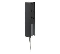 ledscom.de Portalámpara de jardín POMI con piqueta de Tierra para Exteriores, IP44, 3 vías, Antracita, Cuadrado, 33cm